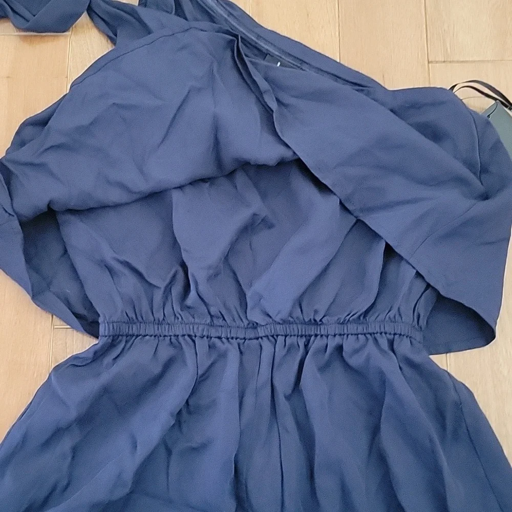NWT Lulus Destined for Chicness Navy Blue One-Shoulder Romper XS - Picture 5 of 7